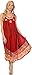 Sakkas 15009 - Alexis Embroidered Long Sleeveless Floral Caftan Dress / Cover Up - Red - OS