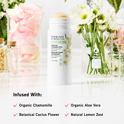 MAKEUP REMOVER BY PHYSICIANS FORMULA ORGANIC WEAR NATURAL PURIFYING CLEANSING MAKEUP REMOVER BALM STICK, EXFOLIATING, DERMATOLOGIST TESTED, CLINICIALLY TESTED
