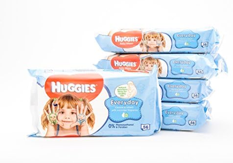 Huggies Everyday Cleanse & Refresh, Gentle Cleaning Natural Absorbent Wipes. No Alcohol, Hypoallergenic, Cucumber Scent. Perfect for Newborns & Gentle (5-Pack)