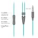 Earphones, Anmii S2 Earbuds In-ear Headphones with Microphone, Dynamic Crystal Clear Sound, Ergonomic Comfort-Fit Headset for Android/PC/Table (Light Blue or Mint Green)
