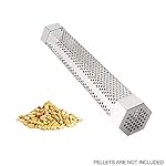 Pellet Smoker Tube (Hexagonal) 12 Inches Stainless Steel Smoker Pipe for Grill & BBQ for Cold & Hot Smoking, Suitable for Adding Flavor to Any Electric or Gas or Charcoal Grill and Smoker