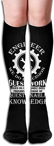 Cute DO WORK SON BlackRed Knee High Socks Performance Stockings For Men And Women,19.6inch