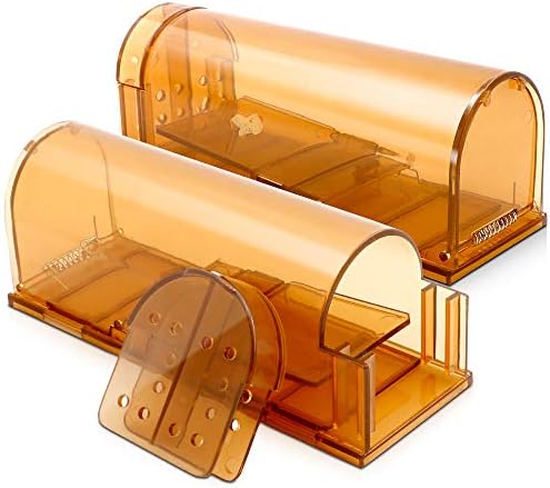Pestai Smart Humane Mouse Traps That Work / Live Catch and Release Rodents Traps No Kill, 2-Pack Reusable and Children Safe Small Rat Catcher, Use for Indoor and Outdoor