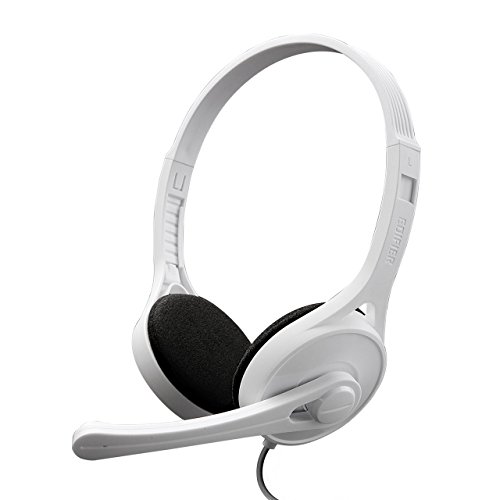 Edifier K550 Super-Light Computer Headset for Communication, Perfect for Call Center or Reception - White