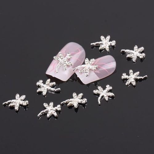 Nail Hall 10pcs 3D Golden Rhinestones Dragonfly Tie Nail Art Glitters DIY Decorations