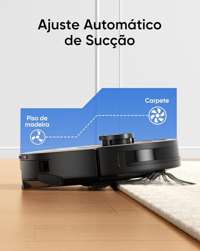 Aspirador Robô EZS E10, Sucção Ultra Forte de 5.500 Pa, Navegação a Laser iPath, para Limpeza Profunda de Pisos, Ideal para Cabelos e Pisos Duros