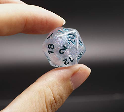 HD Dice DND RPG Polyhedral Dice Set for Dungeons and Dragons Pathfinder D&D MTG Role Playing Game Purple Transparent Dice with Color Changing Glitter 7-Die Group (Light Green)