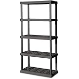 Sterilite 01553V01 5 Shelf Unit, Flat Gray Shelves & Legs, 1-Pack