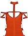 Meilun Women Rayon Off The Shoulder Cut Out Bandage Bodycon Party Dress (S, Orange)