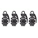 TOMALL Tire Valve Caps Hand-Grenade Style for Car Motorcycle Bicycle Aluminum Alloy Tyre Valve Air Caps (4pcs Black)