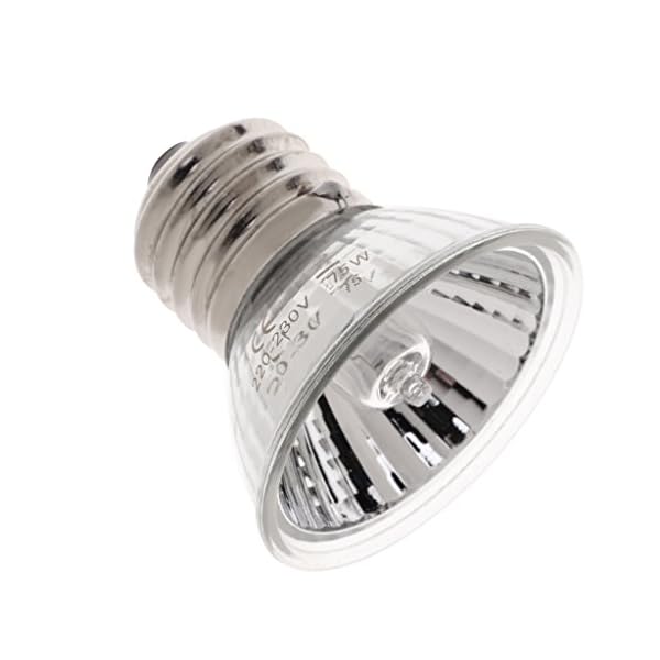 2 Pz 75W Lampada di Basking del Calore Lampade Riscaldante Alogena UVA UVB per Rettilari Animali Domestici Marca: perfk 2 Pz 75W Lampada di Basking del Calore Lampade Riscaldante Alogena UVA UVB per Rettilari Animali Domestici