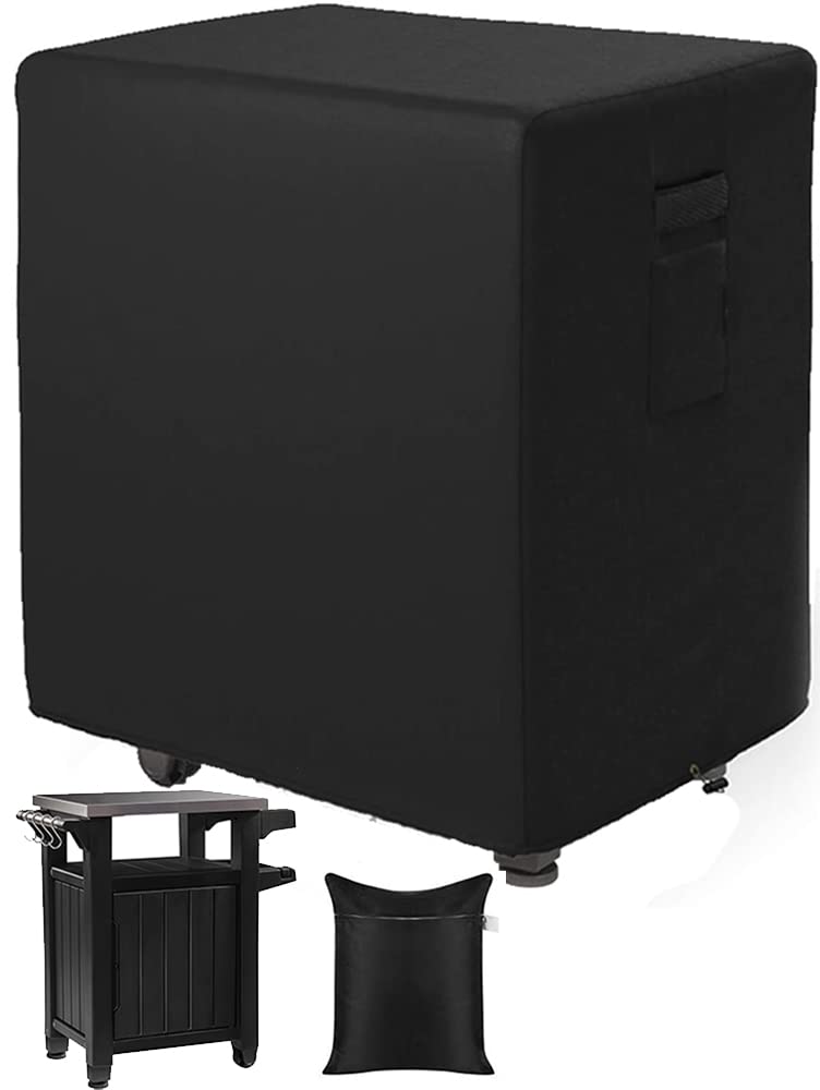 Skyour Patio Prep Table Cover Compatible with 35in/55in Keter Unity XL Portable Outdoor Table/ Rolling Mobile Kitchen Island Bar Cart Storage Cabinet Cover Waterproof Grill Accessories Covers