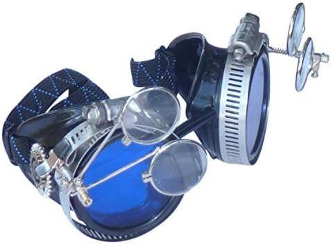 Steampunk Goggles Victorian Novelty Glasses BBB Blue2