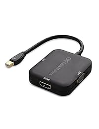 Mini DisplayPort a HDMI DVI VGA Adapter, Negro