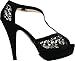 Top Moda Women's Hy-5 Open Toe Crochet High Heel