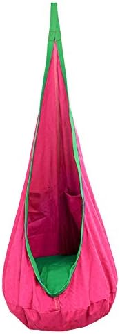 Antwalking Indoor Outdoor Children Child Hammock/Swing/Hanging Seat Gamming Chair with Screws, Lifting Rope Included (Pink +Green+Pockets)