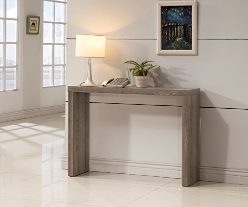 Dark taupe finish modern console sofa entry table