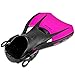 Phantom Aquatics Snorkel Fins, Swim Fins Travel Size Short Adjustable for Snorkeling Diving Adult Men Women Kids Open Heel Swimming Flippers + Net Carry Bag (Pink, Small (US Men's 4-7))