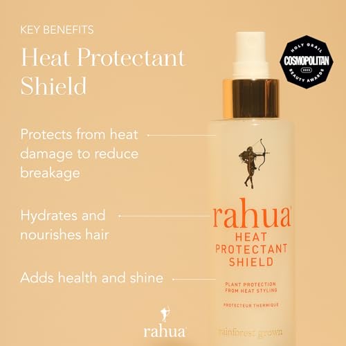 Rahua Heat Protectant Shield – Silicone-Free Styling Primer & Thermal Spray – With Amazonian Rahua Oil, Shea Butter & Hibiscus – Natural Gloss & Shine for All Hair Types – 6.5 fl oz