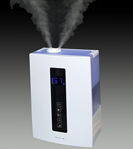 Warm and Cool Dual Mist Humidifier Large 6L/1.6 Gallon Tank w/ LED Digital Display Touch Control Panel, Great for Office Bedroom Baby Ultra Quiet w/ Night Lights Filter Free 360° Rotatable Nozzle