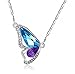 Eliana and Eli Butterfly Necklace- Butterfly Love and Kiss Made with Bermuda Blue and Green Swarovski Crystals Design Women Jewelry Pendant Necklace for Women Kids- Gifts for Mom Daughter Sister