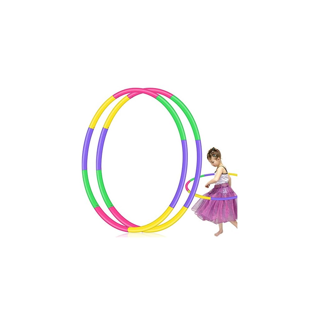 2 Pack Toy Color Hoop for Kids, Size Adjustable & Detachable Length