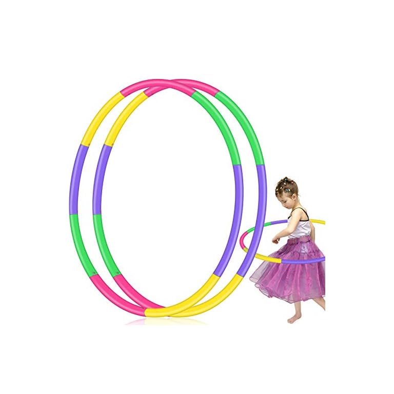 2 Pack Toy Color Hoop for Kids, Size Adjustable & Detachable Length