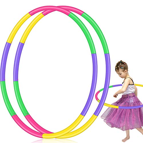 2 Pack Toy Color Hoop for Kids, Size Adjustable & Detachable Length