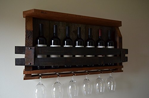 Barn Wood Wine Rack - with Whiskey barrel staves - Thumbnail 4