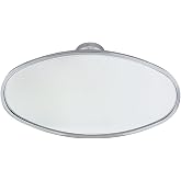 United Pacific Oval Chrome Plated Aluminum Interior Rear View Mirror With Glue-On Mount, 70802