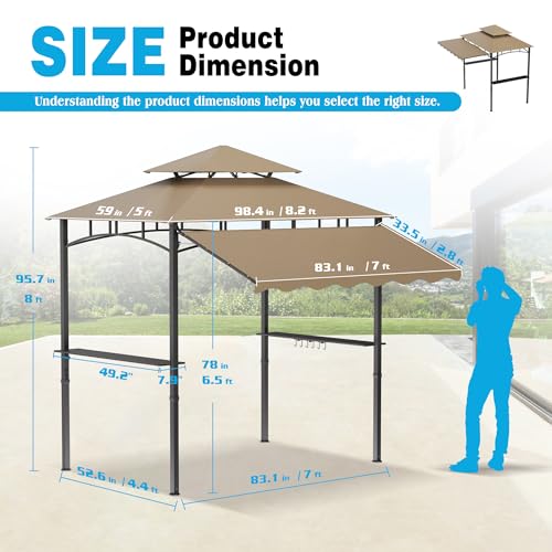 Haverchair 8x8 FT Grill Gazebo Review: BBQ Canopy with Side Awning and Storage image 14