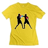 Women's Personalized Boxing 4 Free Boxer Fight T-shirt S Yellow