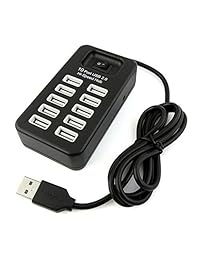 yohii 8 puertos USB 2.0 Hub Super Speed adaptador divisor con luz LED