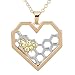 MJARTORIA Silver Color Bee Honeycomb Filigre Heart Pendant Necklace