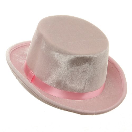Shiny Top Hat - Pink Velvet Halloween Costume