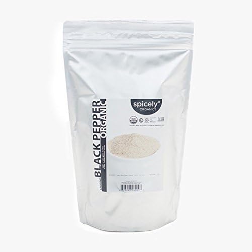 Spicely Organic Pepper Black Ground (28 Mesh) 1 Lb Bag Certified Gluten Free