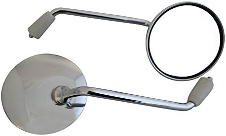 Chrome Scooter Rear View Mirrors for Commuter or Mopeds (1x8mm Right Clockwise & 1x8mm Left Anticlockwise)
