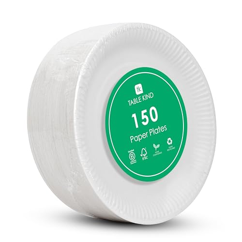 Table Child x 150, 22 cm, Environmentally Friendly Paper Plates for Birthday, Environmentally Friendly, Recyclable, Disposable Tableware, Biodegradable Party Accessories, Home Compostable, Made in the EU