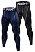 SILKWORLD Mens 3/4 Compression Tights Leggings Active Base Layer Pants for Workouts Jogging Sports, Blue， US X-Large