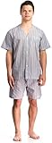 Geoffrey Beene Short Sleeve Knee Length Striped Pajama Set