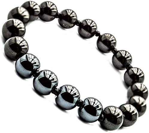Wallystone Gems Shungite Bracelet Stretch with Natural Shungites and Gemstones Round Beads 8mm
