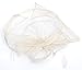 Womens Formal Party Fascinator Hat with Headband for Cocktail Ivory