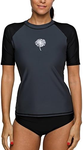 Sociala Women's Short Sleeve Rash Guard Swim Shirt Print Rashguard Swimsuit