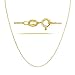 KEZEF 18k Gold over Sterling Silver 1mm Thin Box Chain Necklace Made in Italy 36 Inch