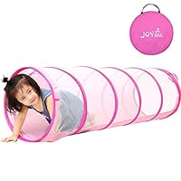 JOYBEE Play Tunnel for Kids Toddlers 5.25ft Instant Pop Up Crawling Tunnel Indoor Outdoor Toy Tube with Carrying Bag Christmas Birthday Gift Pink