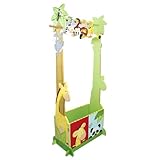 Fantasy Fields - Sunny Safari Animals Thematic Wooden Dress Up Storage Station with Set of 4 Hangers | Imagination Inspiring Hand Crafted & Hand Painted Details   Non-Toxic, Lead Free Water-based Paint