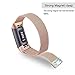 TOMALL Metal Bands for Fitbit Charge 3 Stainless Steel Replacement Wristband for Women Men (Rose Gold)