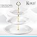 Klikel 3 Tiered Serving Stand - Gold Metal Rod With White Serving Trays - Round Platter Stand And Buffet Server - Kitchen Décor And Storage Solution
