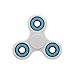 Fidget Spinner with Premium Quality Ceramic Bearings + Metal Box + Extra Caps, High Speed Non-3D Printed Hand Toy - Perfect for Stress, Anxiety Best Reducer by Need2Spin (White&Blue)