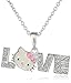 Hello Kitty Fine Silver Plated Crystal LOVE Pendant Enhancer, 18